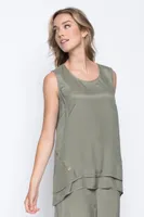 Button Trimmed Flared Tank