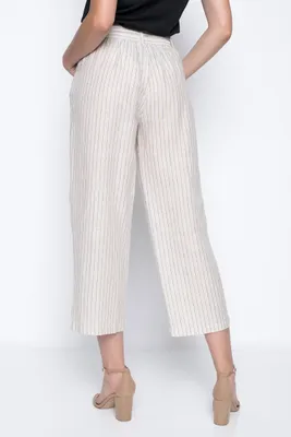 Wide-Leg Cropped Pants with Tie