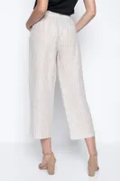 Wide-Leg Cropped Pants with Tie