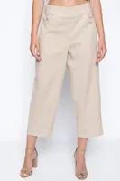 Beige Plain Pants With Pockets