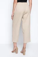 Beige Plain Pants With Pockets