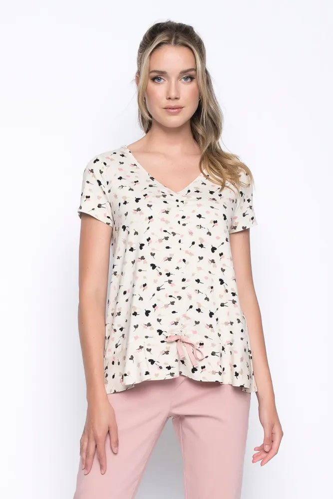 V-Neck Ruched Front Top