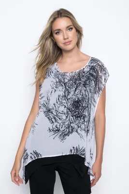 Chiffon Overlay Loose Fit Top