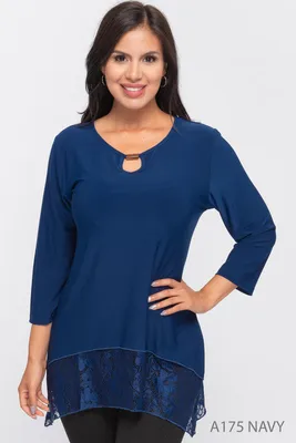 Plain Top with Loophole on Neck and Lacy Frill