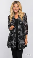 BLACK & WHITE CARDIGAN PRINT C5