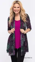 Purple-green Printed Cardigan (print B1