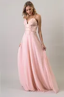 PEACH/ ROMENTIC SLEEVELESS CHIFFON MAXI DRESS