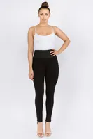 Black Slim Pants with Broad Elastic Waist