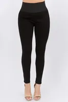 Black Slim Pants with Broad Elastic Waist