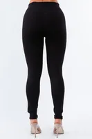 Black Slim pants with Buttons Detailing