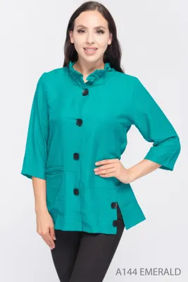 Mint Green Buttoned Jacket Top