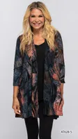 BLACK PEACH /BLUE BLENDED CARDIGAN PRINT-5