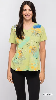 Lime GREEN  Custom Designed TOP (Print 103)