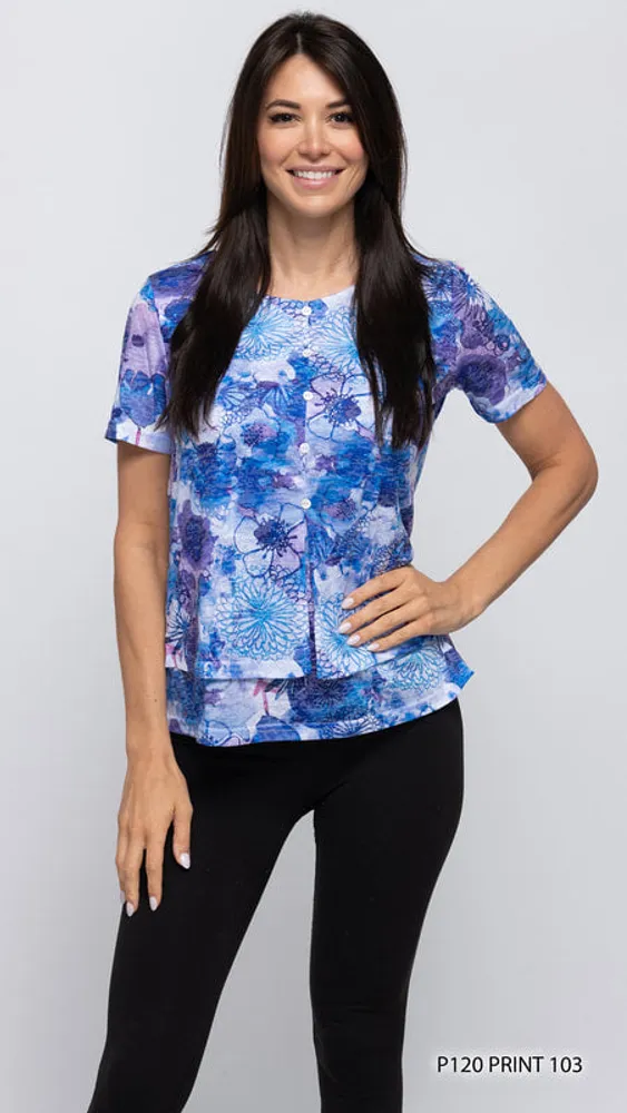 BLUE / PURPLE BLEND TOP PRINT 103