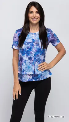 BLUE / PURPLE BLEND TOP PRINT 103