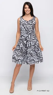 Printed Sleeveless Sweetheart Neck Dress Print