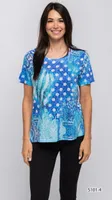 BLUE / SKY POKO DOT Short Sleeves T-shirt (Print 4