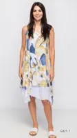 Printed Sleeveless Double Layered Dress Print 1