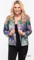 Green-Multi Jacket with Buttons