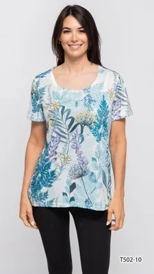 TEAL / TROPICAL top  (PRINT10