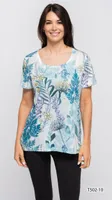 TEAL / TROPICAL top  (PRINT10