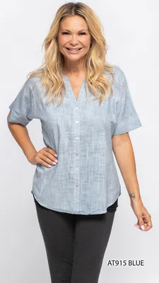 Short Sleeves Cotton Shirt with Buttons