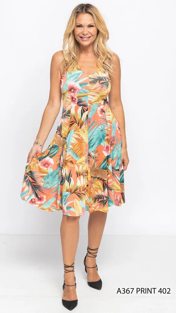 Printed Panel Dress Print