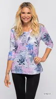 Pink and Blue Floral Printed Top (Print 3