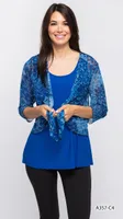 ROYAL BLUE SHORT TIE COVERUP PRINT-C4