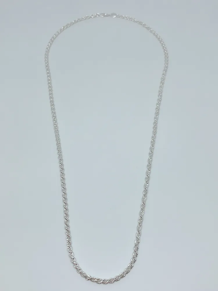 Sterling silver chain with rope design 2.6 mm wide