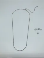 Sterling silver chain with adjustable length