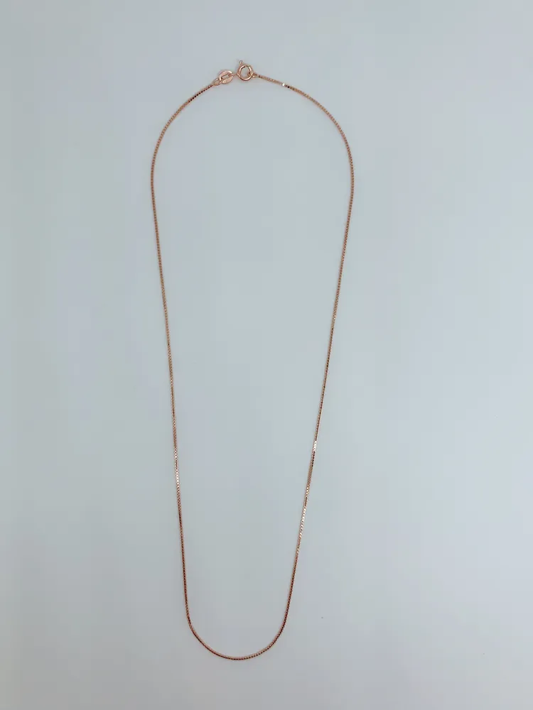 Sterling silver box chain with rose gold plated