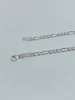 Sterling silver chain Figaro design 4 mm wide