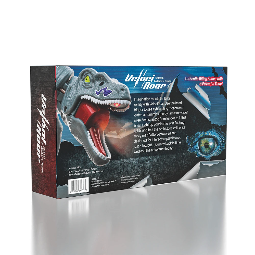 VelociRoar Trigger The Velociraptor Animatronic Dinosaur Toy LED Lights & Spray Function