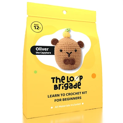 The LOOP Brigade: DIY Mini Crochet Plush Toy Complete Kit For Beginners - Oliver the Capybara