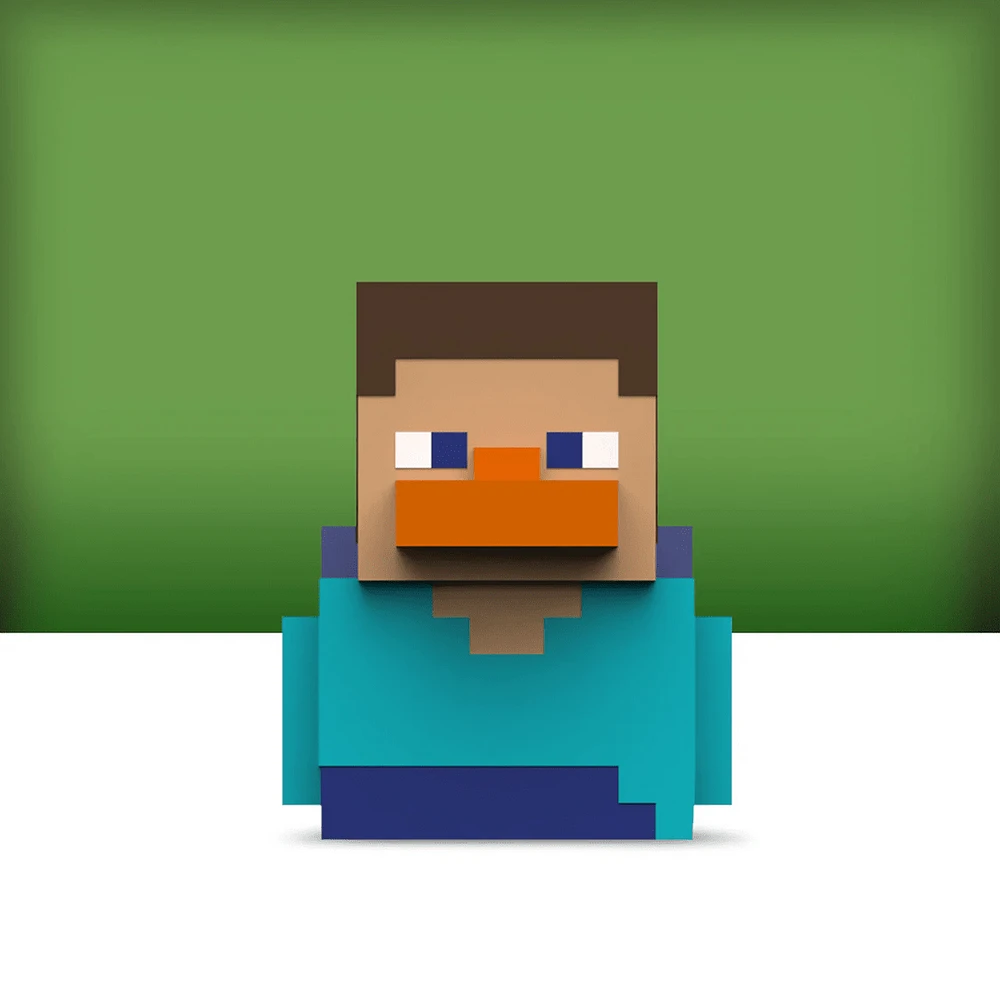 TUBBZ: Minecraft - Steve Rubber Duck Figure (Mini Edition)