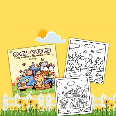 Cozy Cuties: Cute & Comfy Coloring Book for Adults and Kids by Coco Wyo