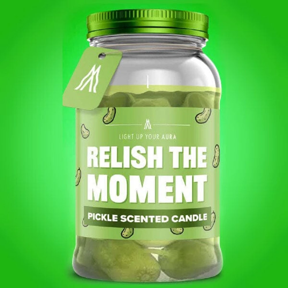 Aura Candles: Pickle Jar Scented Novelty Candle (14oz)