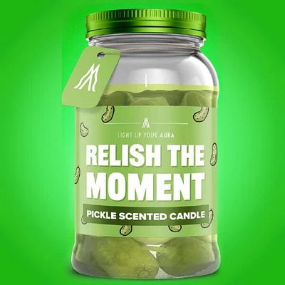 Aura Candles: Pickle Jar Scented Novelty Candle (14oz)