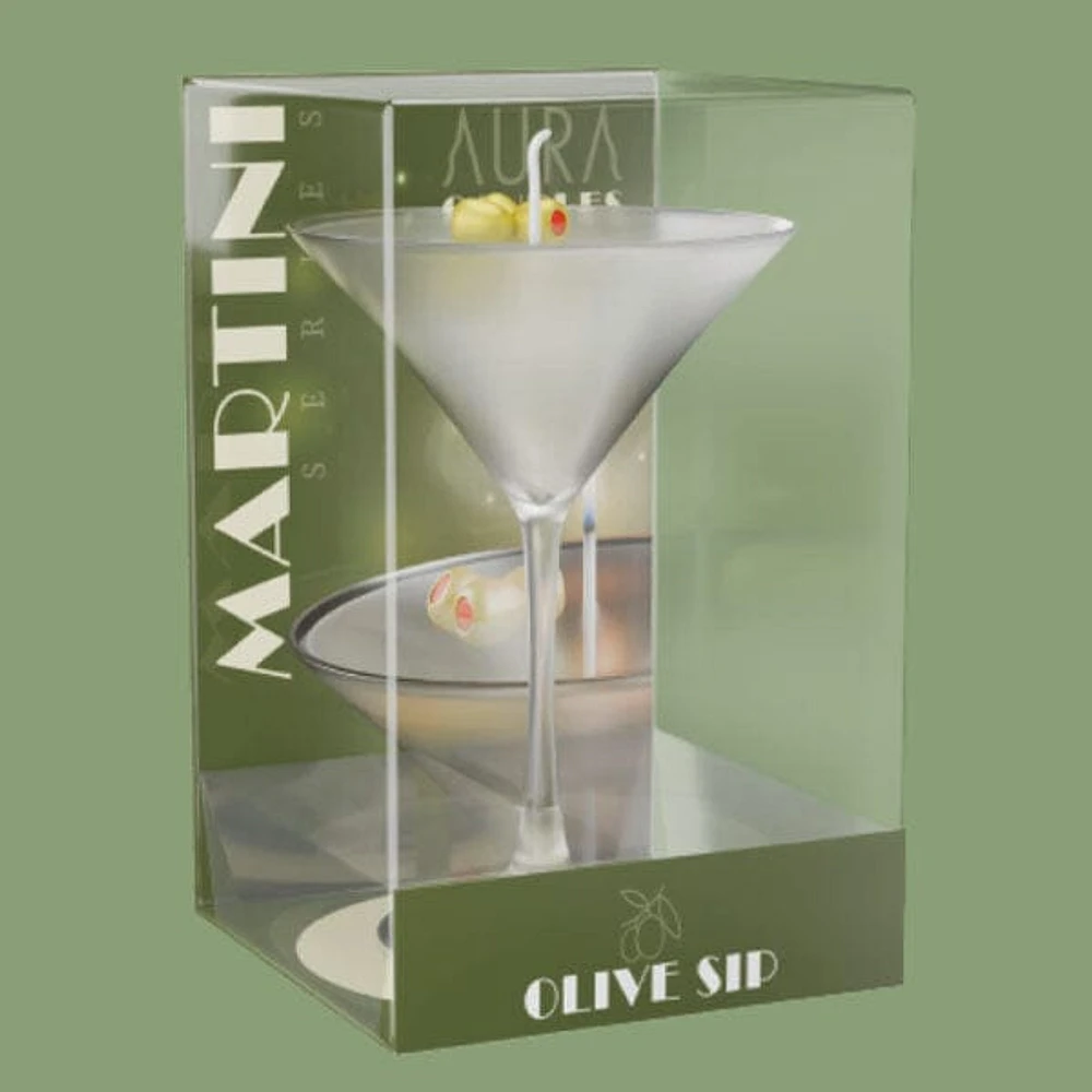 Aura Candles: Dirty Martini Scented Novelty Candle (7oz)