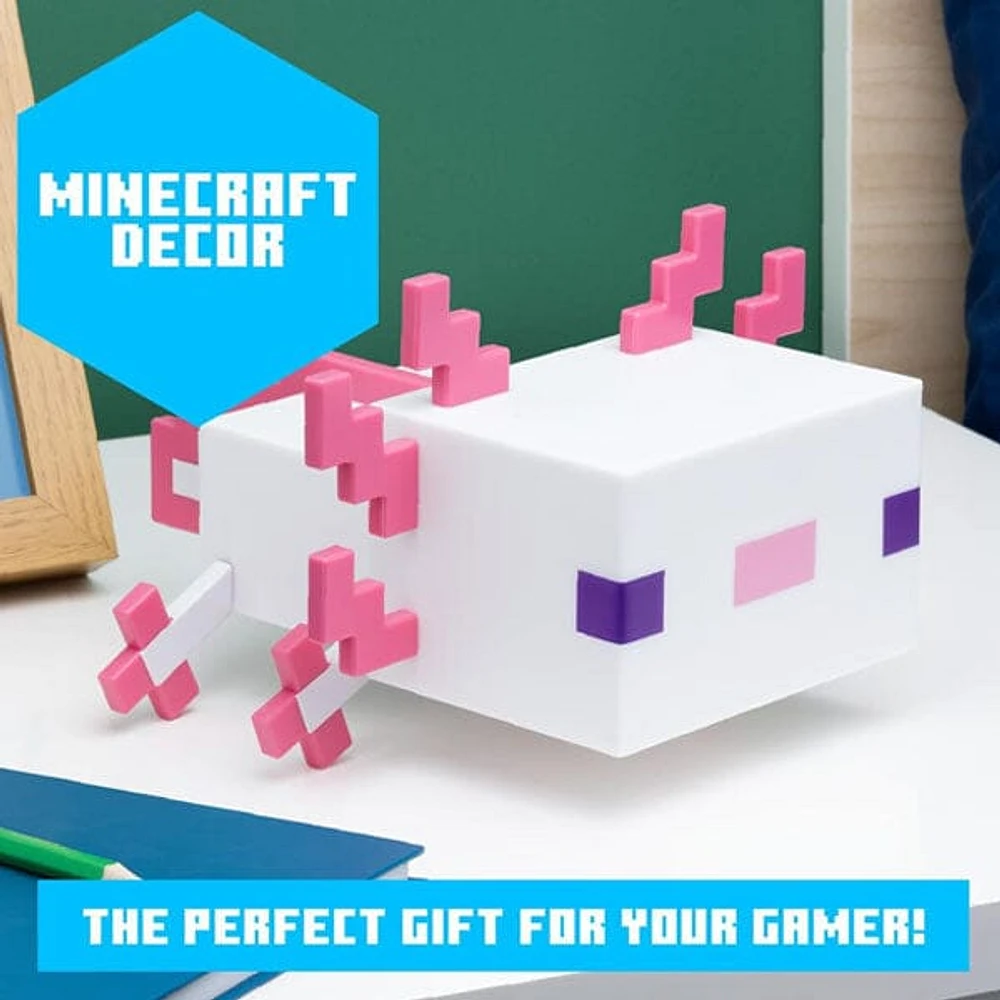 Paladone Minecraft Axolotl 8" 5 Color Novelty Tabletop Touch Lamp