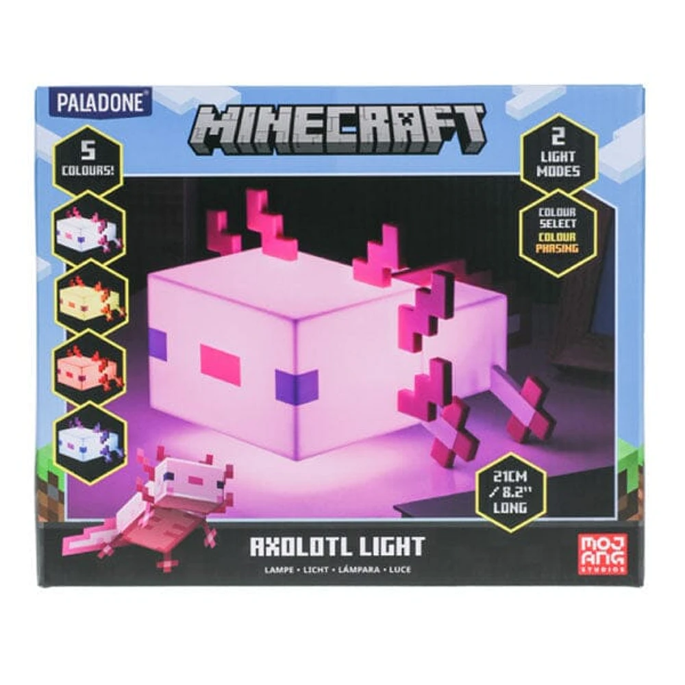 Paladone Minecraft Axolotl 8" 5 Color Novelty Tabletop Touch Lamp