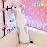 Extra Long Animal Plush Toy 4.5ft Body Pillow - Grey Tabby Cat