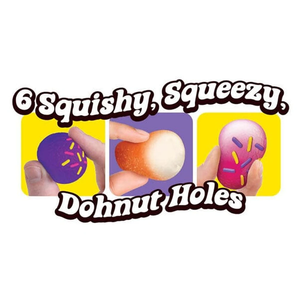 Nee Doh Teenie Dohnut Holes Squishy Fidget Stress Ball Toys (6pc) Assorted Colors