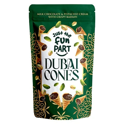 Just The Fun Part Dubai Chocolate Pistachio Kadaifi Filled Bite-Size Crispy Mini Waffle Cones (120g)