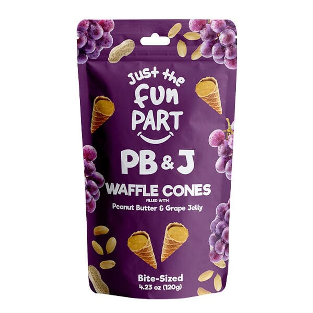 Just The Fun Part Peanut Butter & Jelly Filled Bite-Size Crispy Mini Waffle Cones (120g) Multiple Flavors