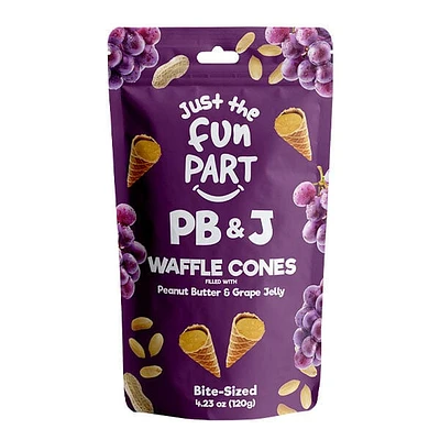 Just The Fun Part Peanut Butter & Jelly Filled Bite-Size Crispy Mini Waffle Cones (120g) Multiple Flavors
