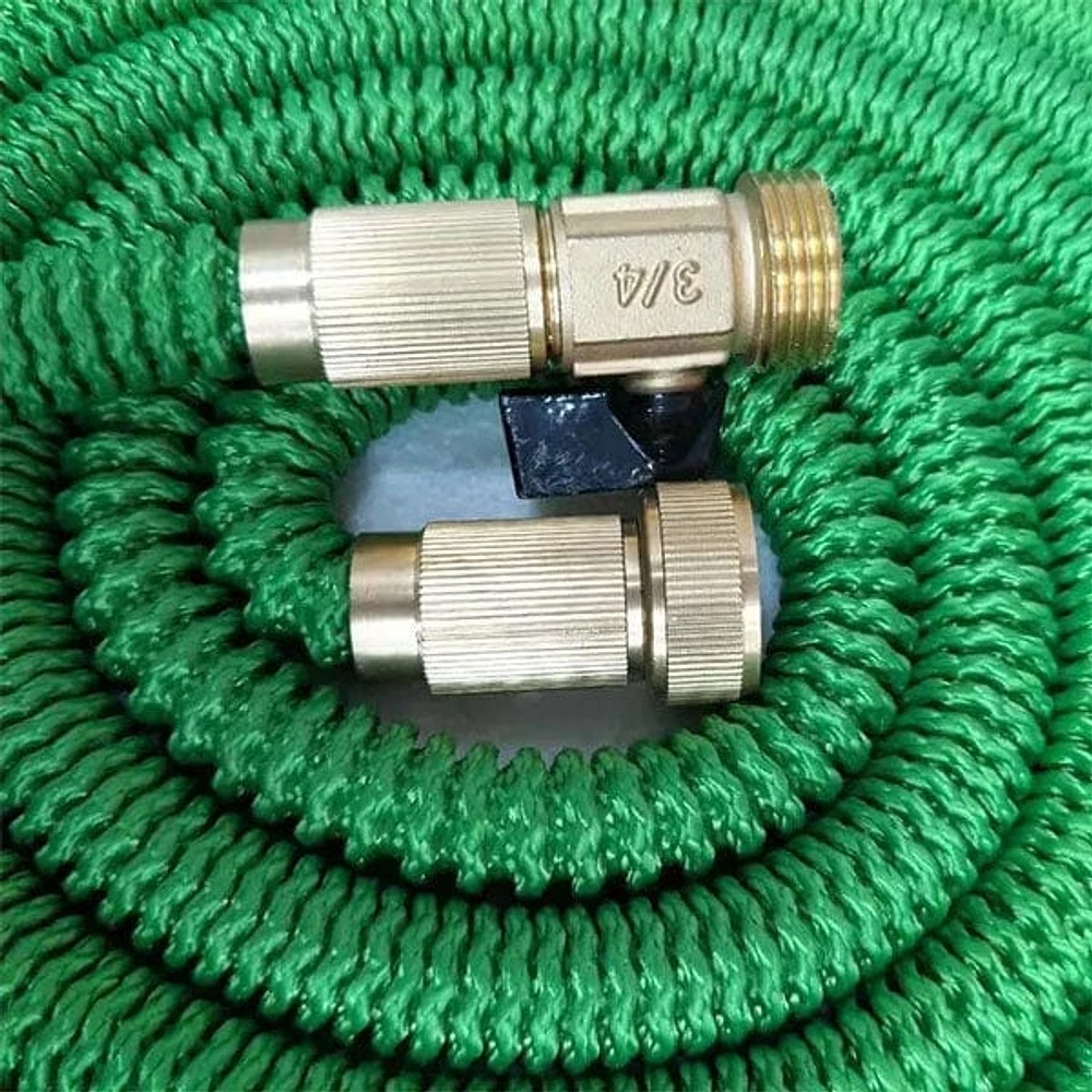 GRO-Hose GREEN 75ft Expandable Hose With Sprayer Nozzle & Brass Valve