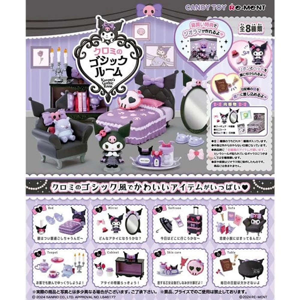 Re-Ment Sanrio: Kuromi's Gothic Room Blind Box (1pc)