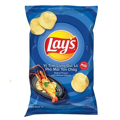 Lay's Baked Prawn With Melted Cheese Flavor Potato Chips (‎90g) Limited Edition Import From Vietnam